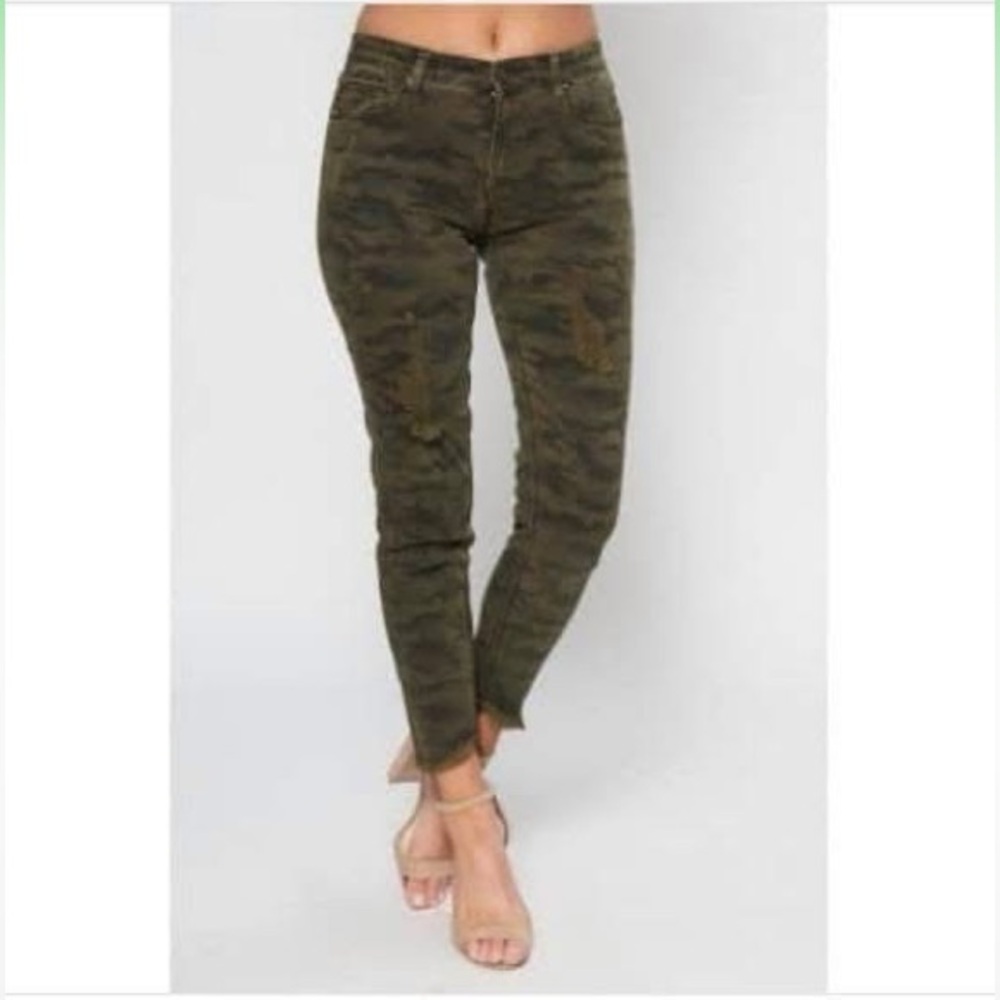 NanaMacs Zeze Camo Skinny Jeans (Olive camo)